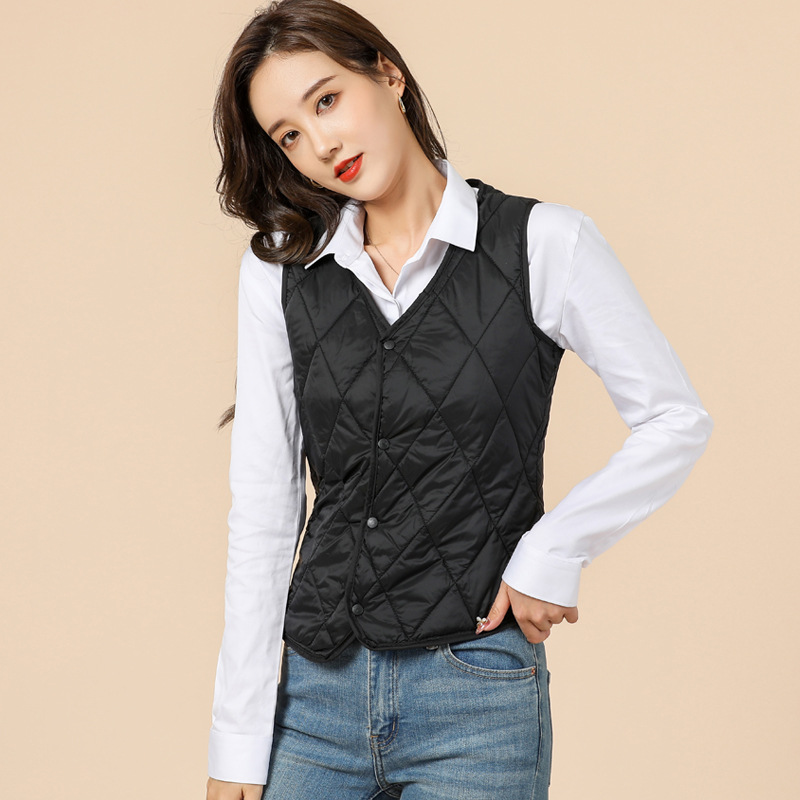 女士春夏白领职业薄款内时尚搭百搭西装尖角内穿女款马甲8021春