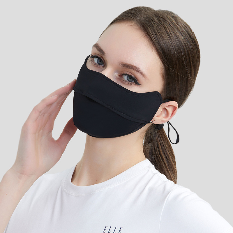 厂家直销防紫外线遮阳冰丝面罩防晒口罩女时尚全脸透气护眼角面罩