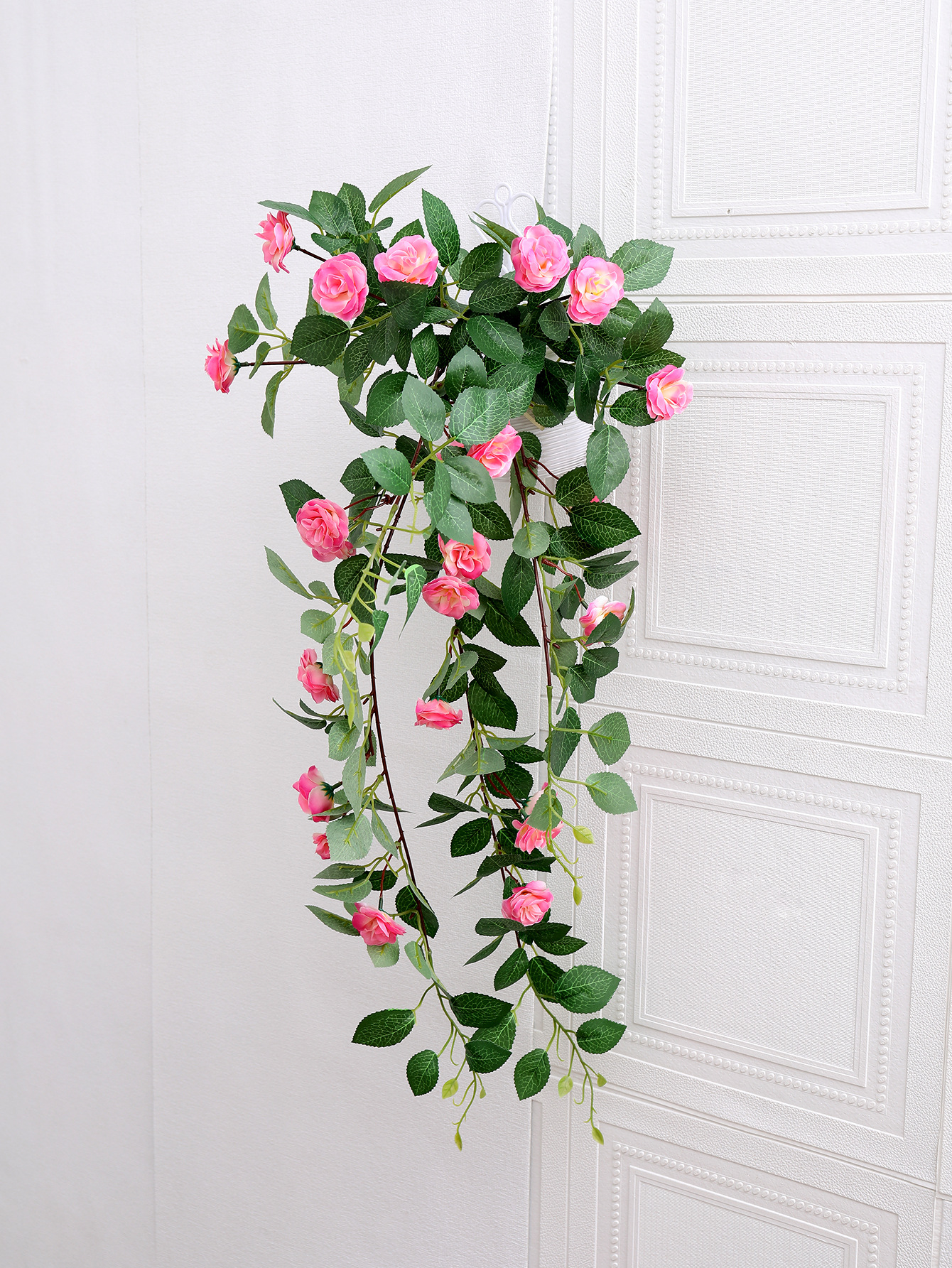 Simulation Rose Wall Hanging Home Wedding Wall Decoration Basket Flower Simulation Plant Flower Vine Fake Flower Strip Wholesale