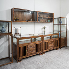 陈列柜珠宝展示柜实木玻璃首饰中岛台玉器壁柜货架展柜新中式