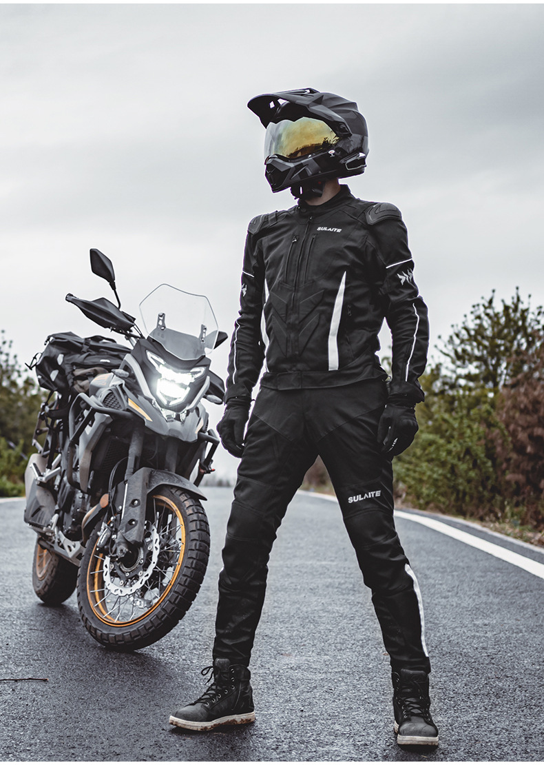sulaite 摩托车骑行服公路赛车服拉力防护服夏季透气机车装备套装