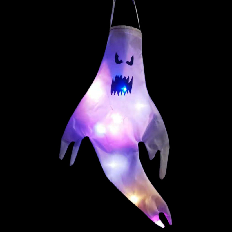 Halloween Hair Dryer Ghost Decoration Ghost Festival Face Luminous Led Printing Ghost Pendant Venue Layout Ghost Props