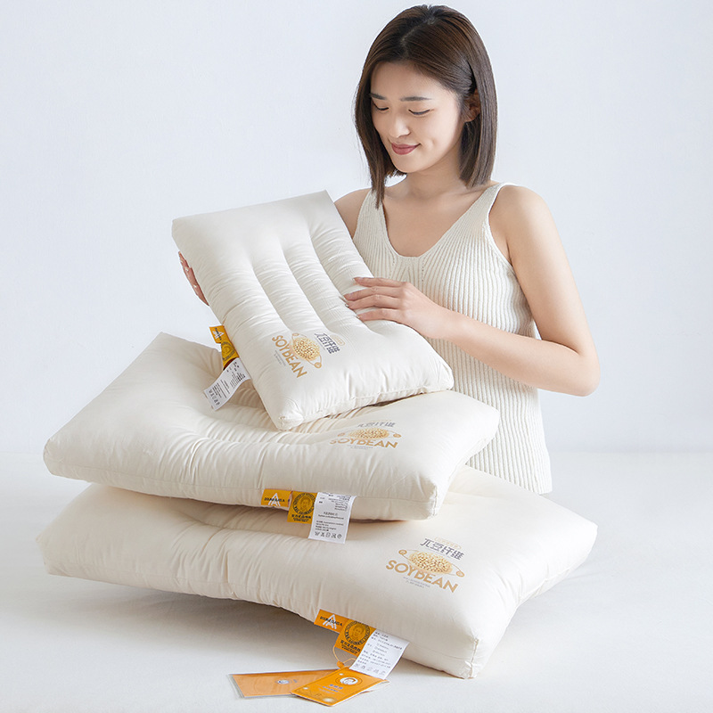 [li guanqi soybean low loft pillow-parent-child style] authentic authorized li guanqi class a cotton soybean protein pillow
