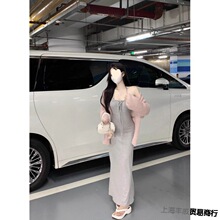 温柔慵懒风长袖毛衣针织开衫女秋季2023新款宽松外搭粉色上衣外套