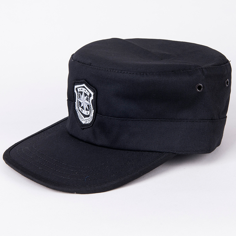 新式保安帽夏季男款斜纹帽子鸭舌帽黑色特勤服便帽作战帽子通用