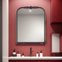 法式浴室化妆镜壁挂欧式复古智能卫生间挂墙梳妆镜美式壁炉装饰镜