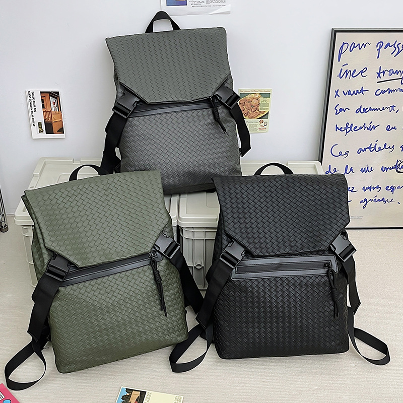 Textured Woven Pattern Backpack Business Female 2024 New Men's Bag College Student Capacity Schoolbag Computer Backpack