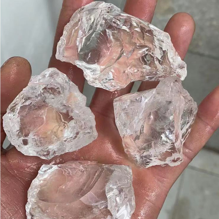天然透明白水晶原石 水晶石香薰扩香石香氛原料透体阿赛装饰摆件