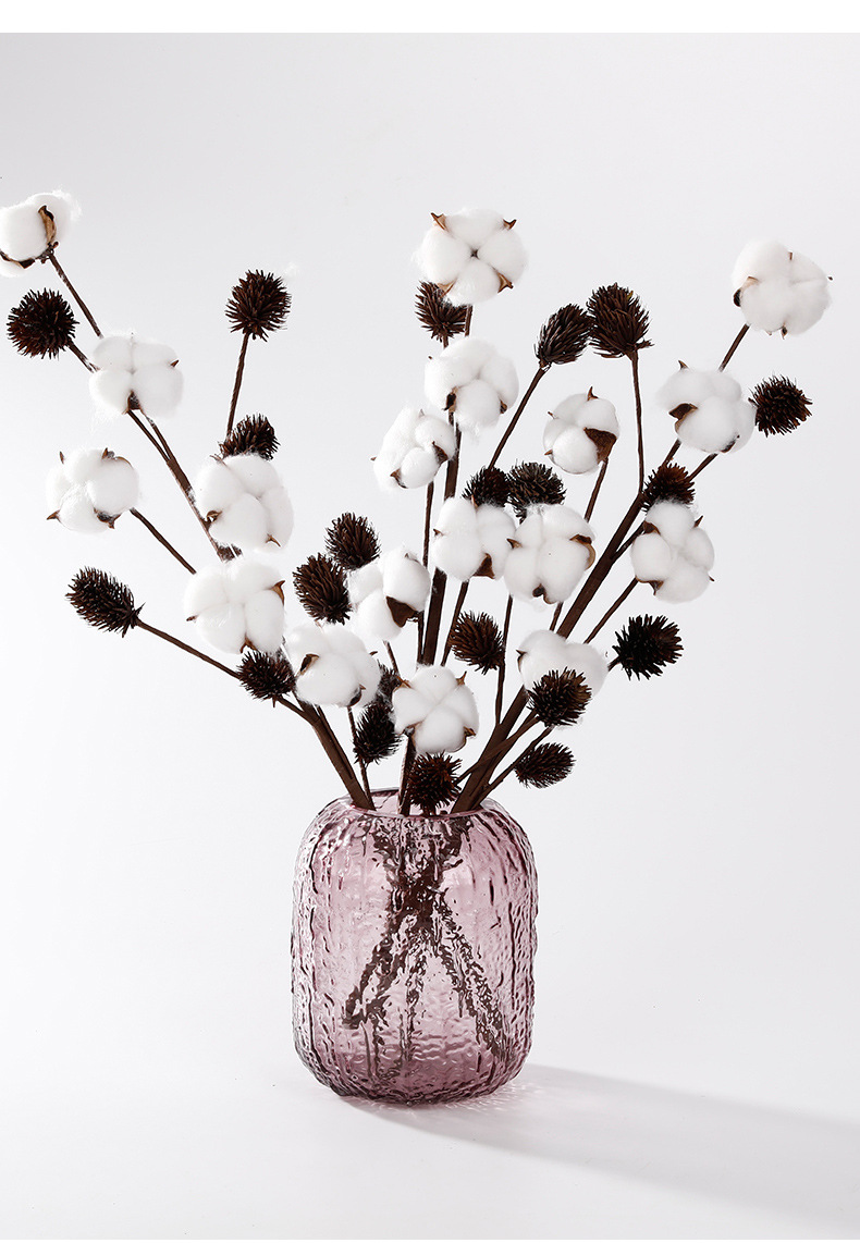 6头刺果棉花干花棉花仿真棉花手捧花家居装饰手工棉花