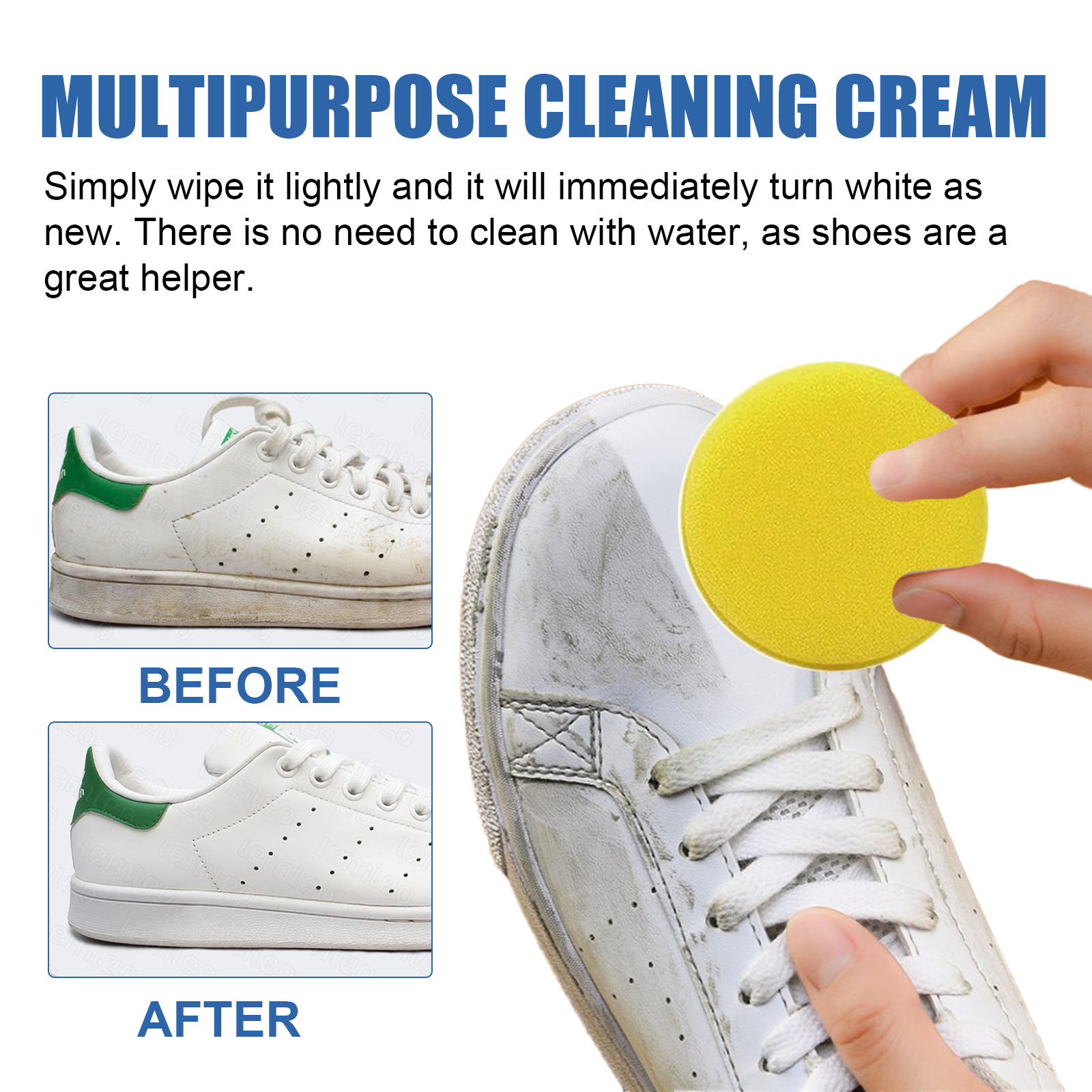 Jaysuing Multi-Purpose Decontamination Cream White Shoes Sofa Leather Cleaning Stain Yellow Edge Multi-Functional Cleaning Cream