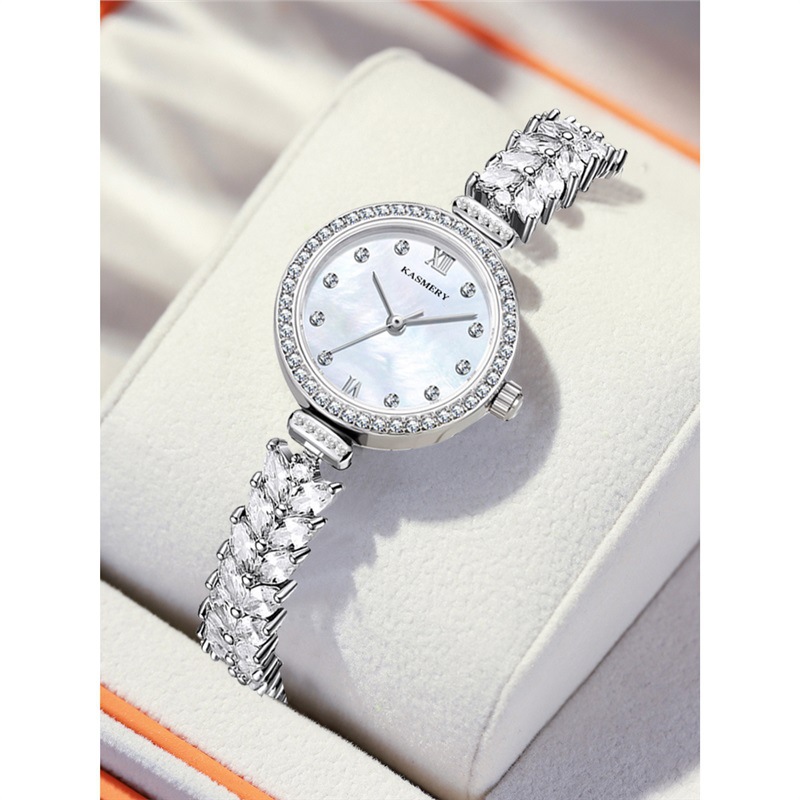 2024新款正品名牌美人鱼手表女款学生小众轻奢小表盘满钻手链女表