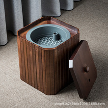 茶桶茶渣桶实木茶水桶中式家用茶台垃圾桶废水桶功夫茶小号排水桶