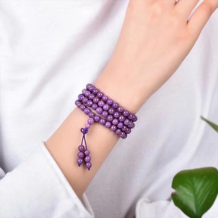 天然紫云母108颗手链 佛珠念珠手链 爱情之石 规格6mm民族风情侣