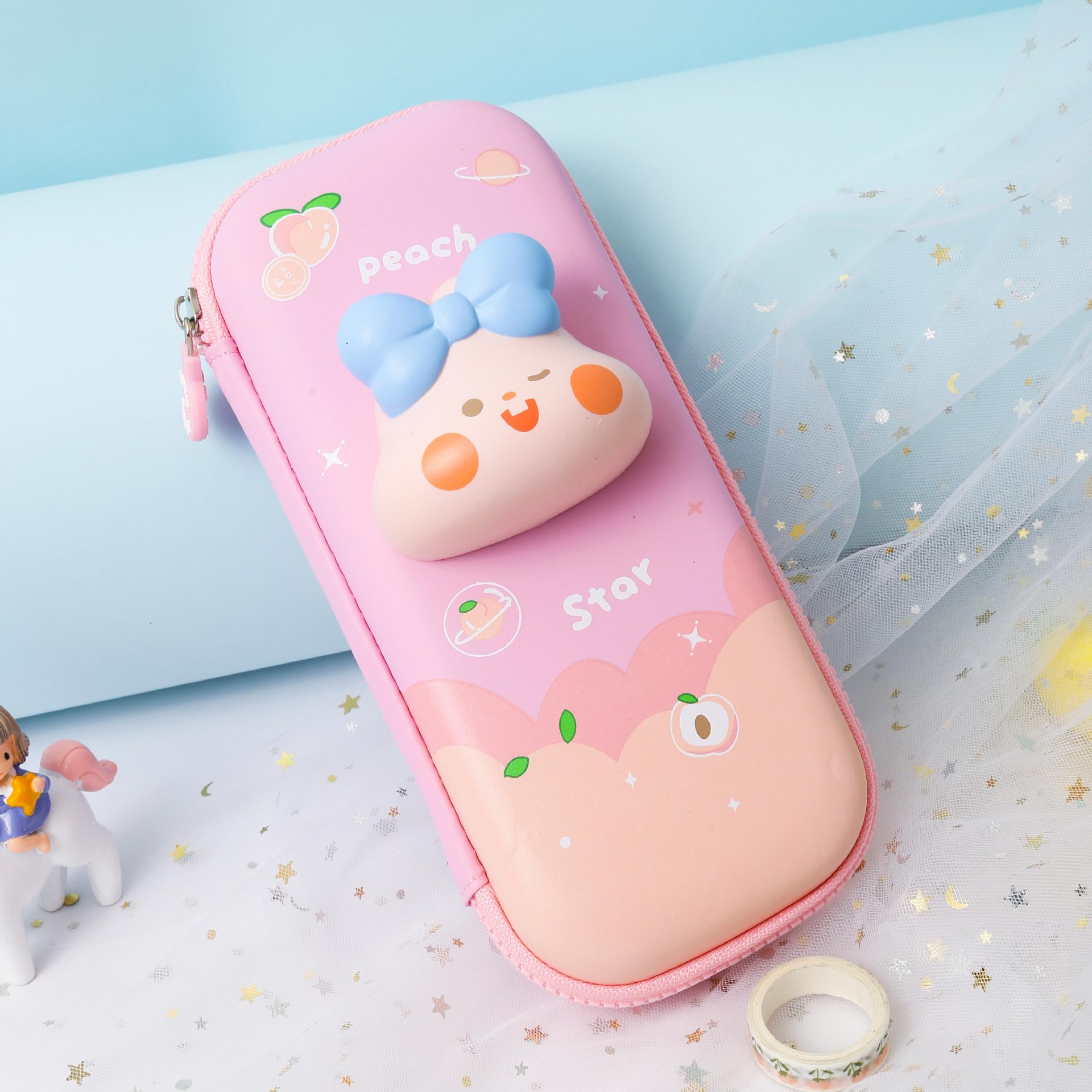 moko摩克解压笔袋减压学生大容量多功能文具盒可爱铅笔盒童节礼物