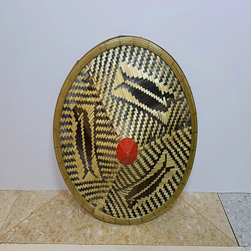 源头厂家竹编帽子竹编边三条鱼斗笠装饰斗笠舞台表演演出道具 防