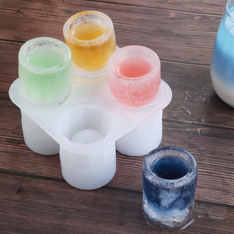 创意网红抖音野格炸弹酒硅胶冰格制冰盒冻冰块儿杯子空心冰杯模具