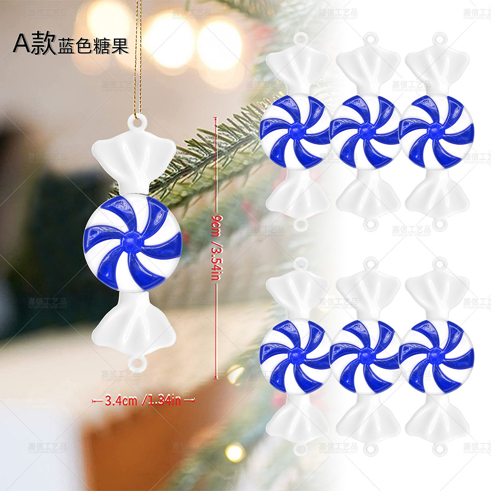 Cross-Border New Christmas Candy Pendant Two-Color Windmill Mint Candy Christmas Tree Pendant Home Display Window Ceiling Accessories