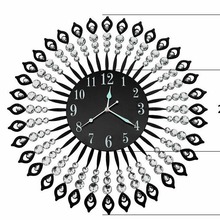 欧式挂钟简约客厅时钟 铁艺静音数字挂钟 创意装饰钟表亚马逊
