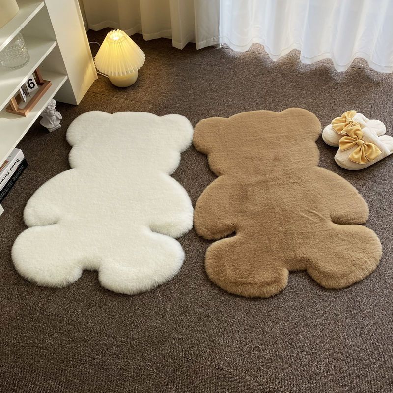 Bedside Blanket Animal Carpet Bedroom Ins Bear Home Indoor Imitation Rabbit Fur Floor Mat Plush Children's Room Bedside Pad