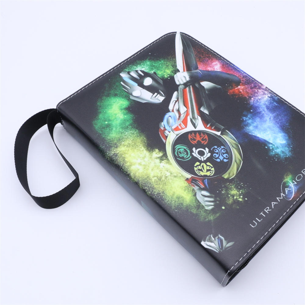 现货批发奥特曼卡片收纳卡册 pu皮拉链集卡册 4格动漫卡牌收藏册