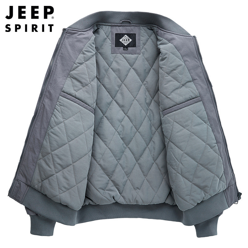 jeep spirit新款男士休闲夹克棉服防风多袋宽松大码男装棉衣外套