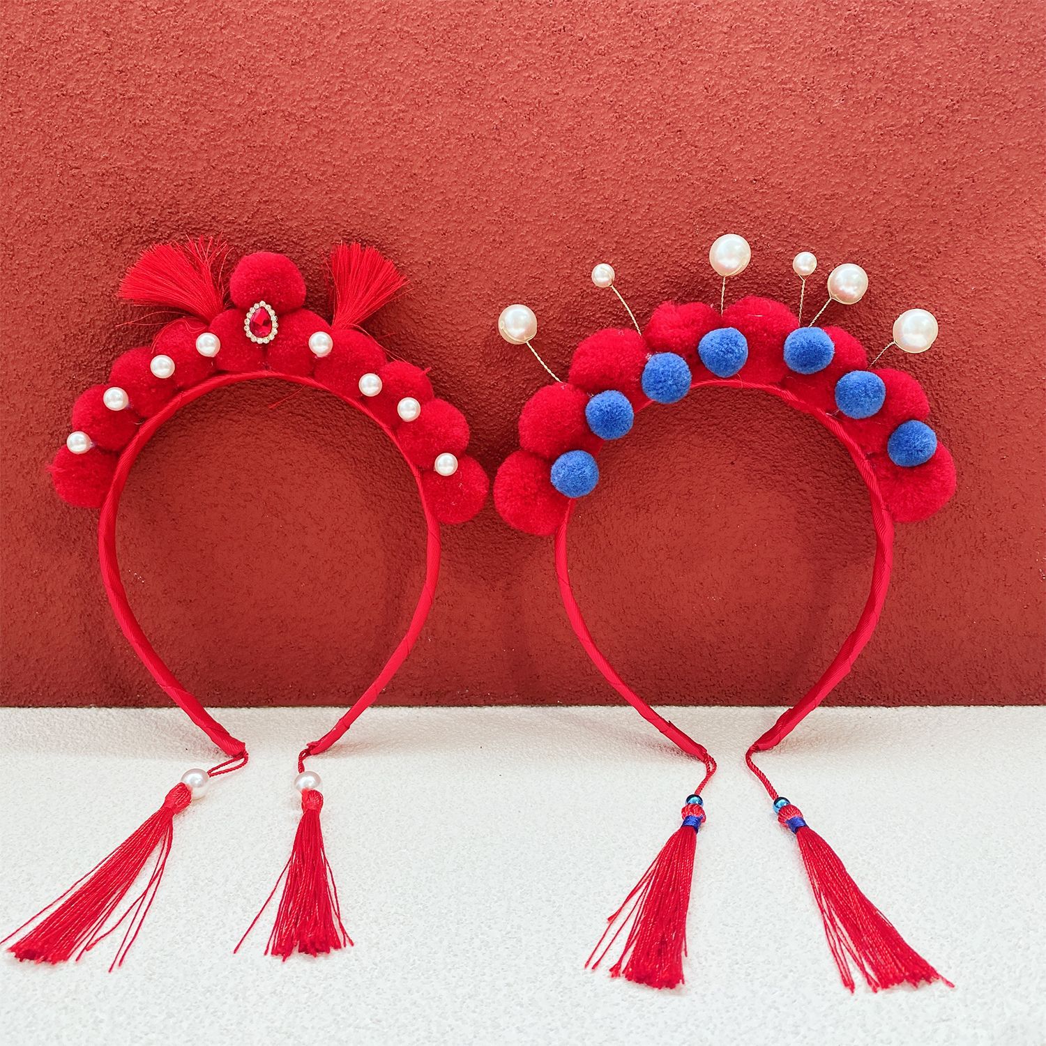 清朝格格古风中国风发箍女宝喜庆拜年发饰国潮京剧发卡汉服流苏女