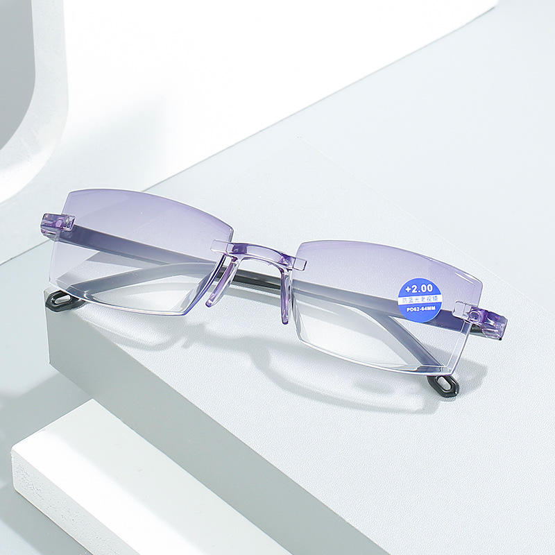 新品新款防蓝光老花镜 智能变焦防蓝光老花镜 老花眼镜无框切边老