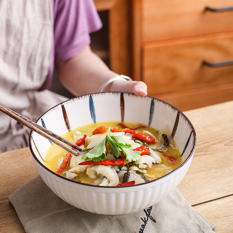 日式米饭碗家用5英寸喝粥喝汤小碗单个吃饭面碗网红陶瓷餐具组合