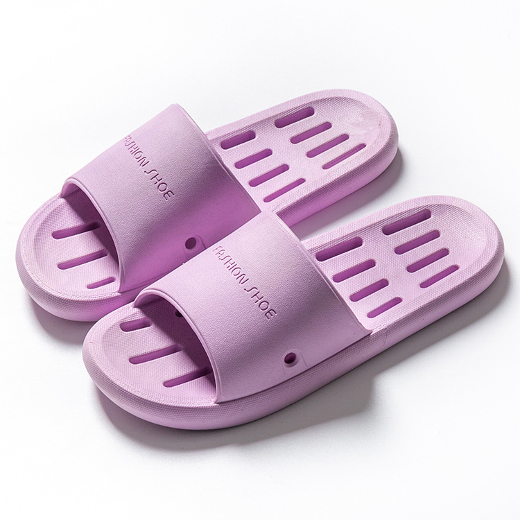 Home Slippers PVC Men and Women Couple Indoor Home Leaking Slippers Bath Non-Slip Deodorant Comfortable Lightweight Sandals