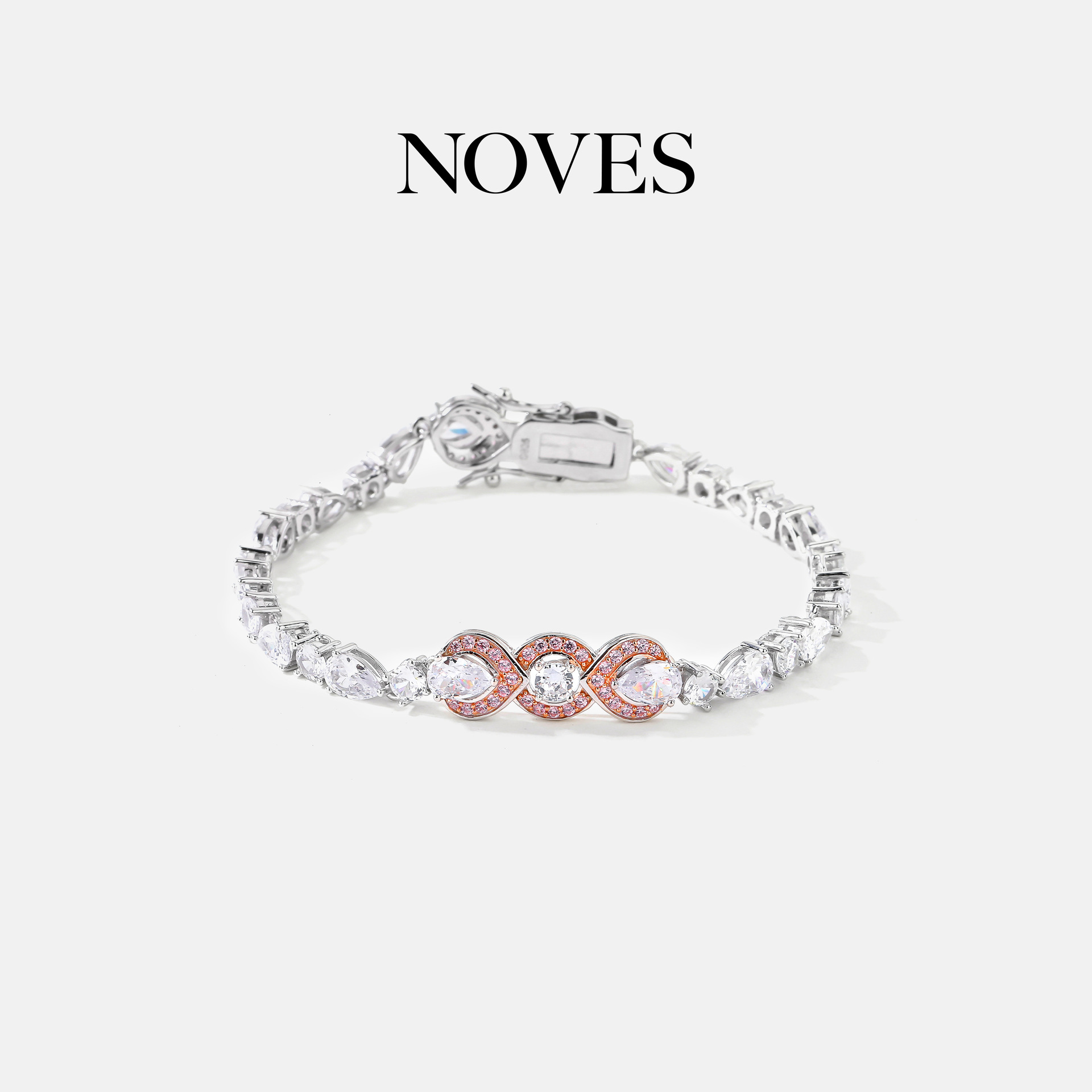 noves诺唯思s925银手链2024新款电镀白金轻奢百搭饰品高级感手饰