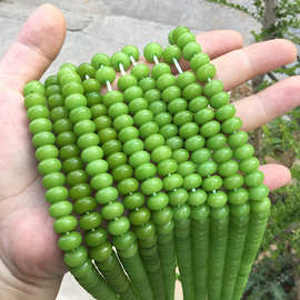 烤色108颗苹果圆绿菩提根  草绿色菩提根算盘绿菩提子手串不掉色