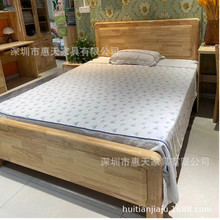 经典款实木中式床 橡木床 加厚1.8米双人婚床 白色实木双人床批发