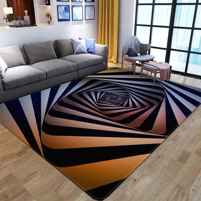 Cross-Border Carpet Living Room Sofa Cover 3d Visual Vortex Bedroom Full Carpet Creative Three-Dimensional Floor Mat Can Be Sent on Behalf