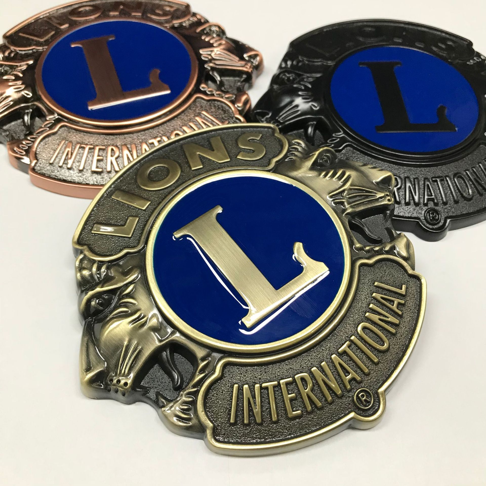 狮子会车标 lions会标徽章纪念品汽车改装车头中网标复古版车贴标