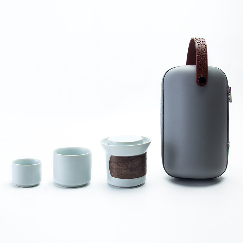 东土龙泉青瓷旅行茶具组合简约陶瓷礼品快客杯单个人便携茶具套装