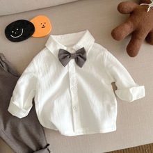 男宝周岁礼服婴幼儿套装2023英伦风生日衬衫裤子两件套男宝宝绅士