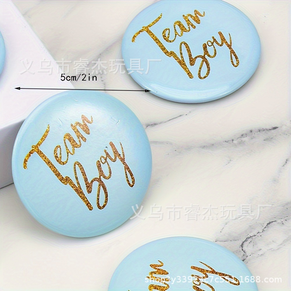Exclusive for Cross-Border Welcome Kidspal Gender Reveal Team Girl Boy Boys and Girls Expectant Mothers Button Badge