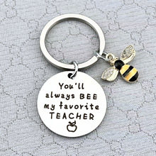 毕业谢师礼 you'll always BEE my favorite teacher 蜜蜂钥匙扣