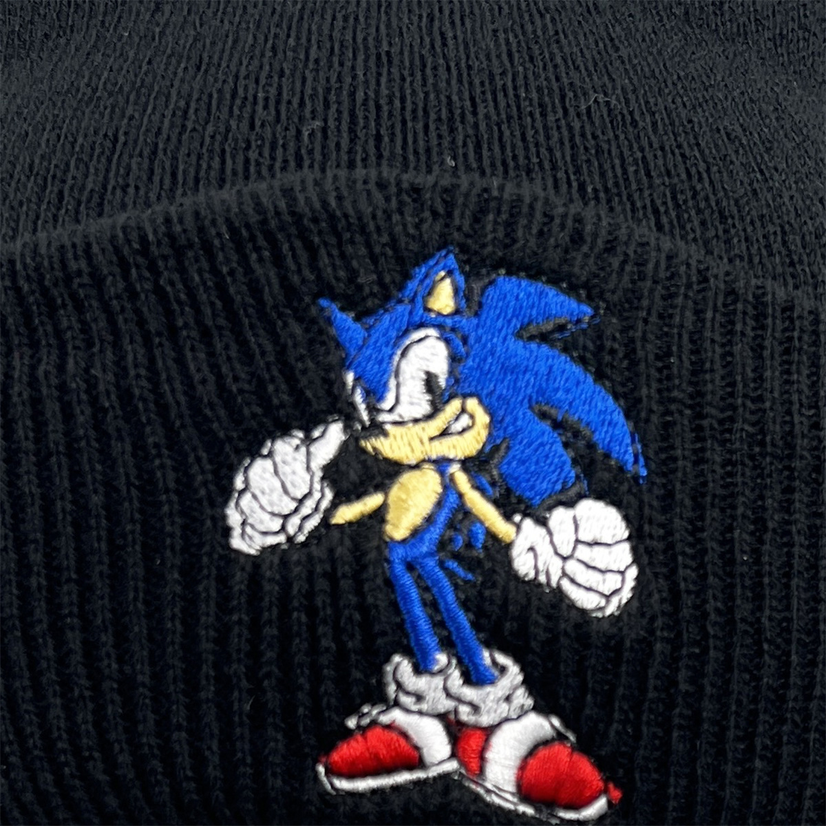 European and American Style Sonic the Hedgehog Embroidered Knitted Hat Animal Embroidery Woolen Cap