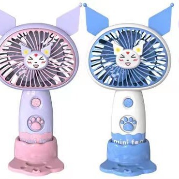 2024 Cartoon Handheld Desktop Multifunctional Mobile Phone Bracket Fan Usb Charging Adorable Animal Ear Fan