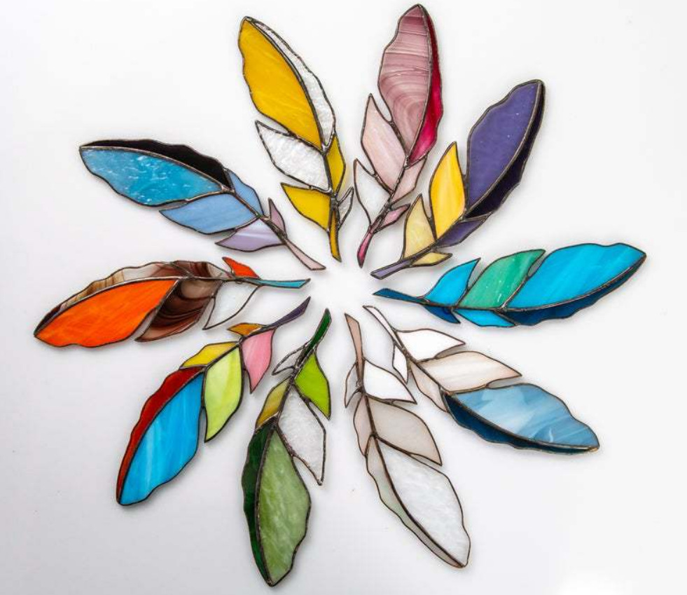 feather stained ornaments彩色羽毛装饰品家居餐厅饰品挂件