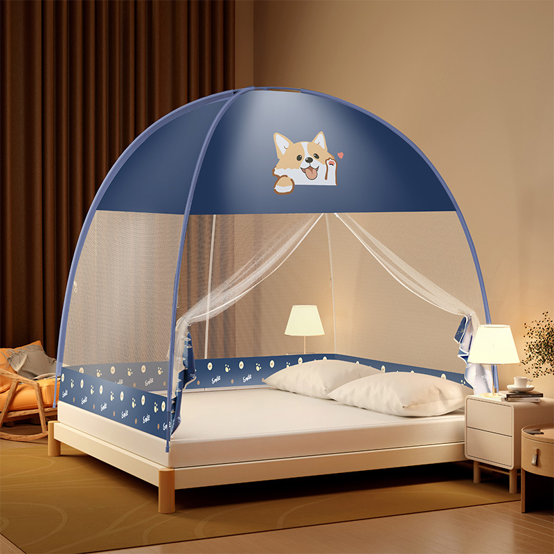 1.8 m bed installation-free mongolian bag household mosquito nets fiber glass pole bracket foldable paper tent mosquito-proof tent