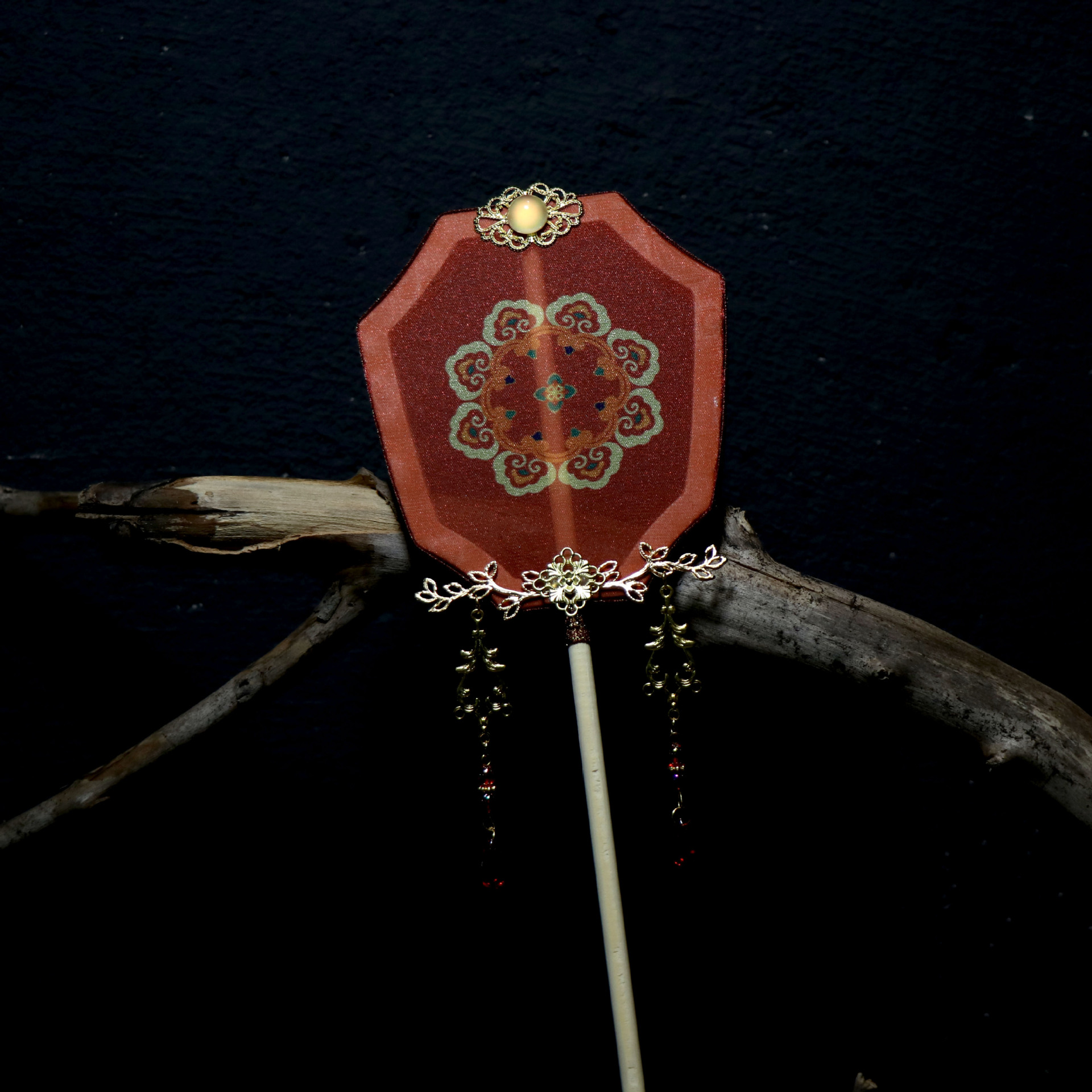 贰玥新品团扇袒领汉服配饰古装扇子拍摄道具儿童异性扇【敦煌】