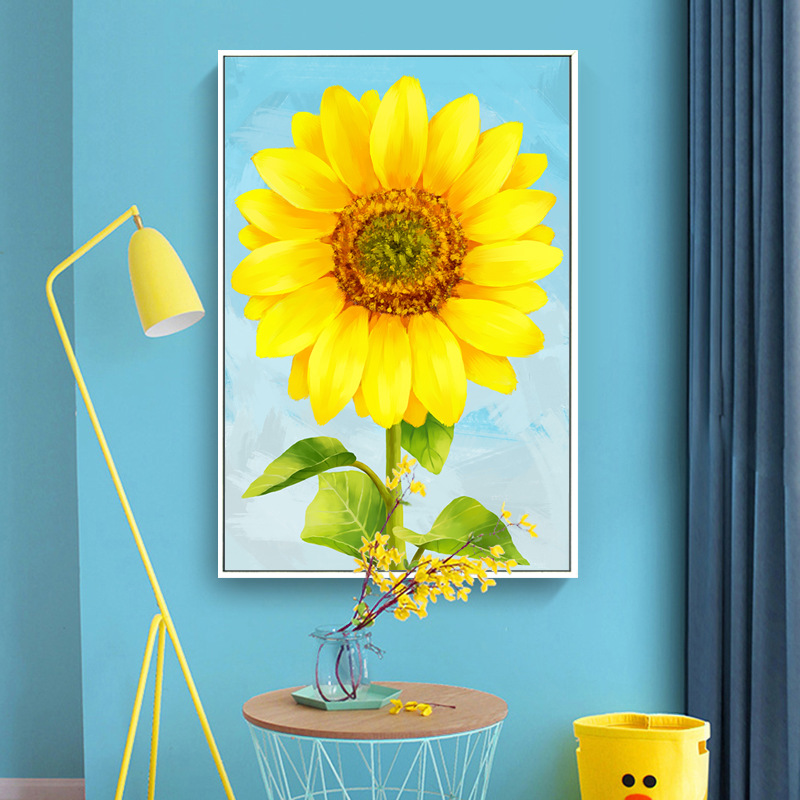 现代简约韩式客厅装饰画 向日葵唯美创意花卉小清新太阳花挂画