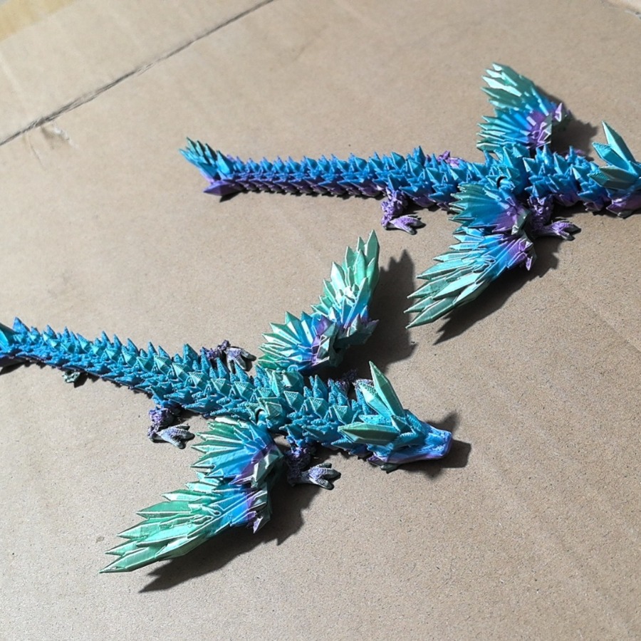 跨境爆款3d打印水晶飞龙可活动神龙摆件礼物桌面装饰45cm flying