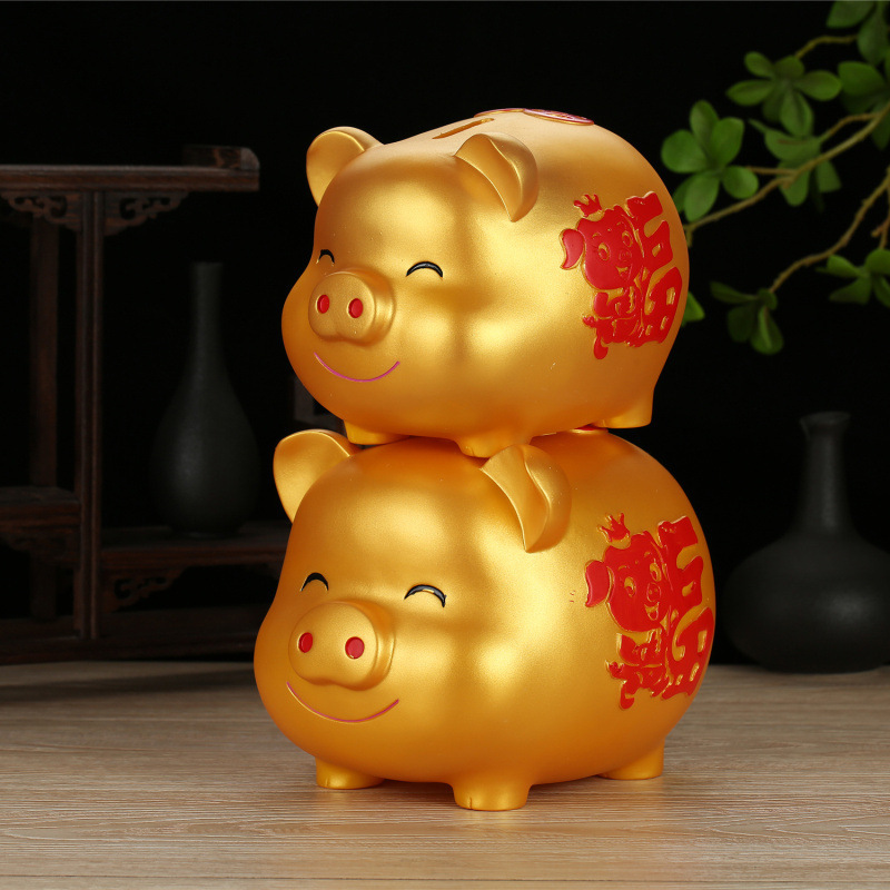 金猪存钱罐只进不出创意卡通福猪储蓄罐大容量钱罐乔迁开业礼品物