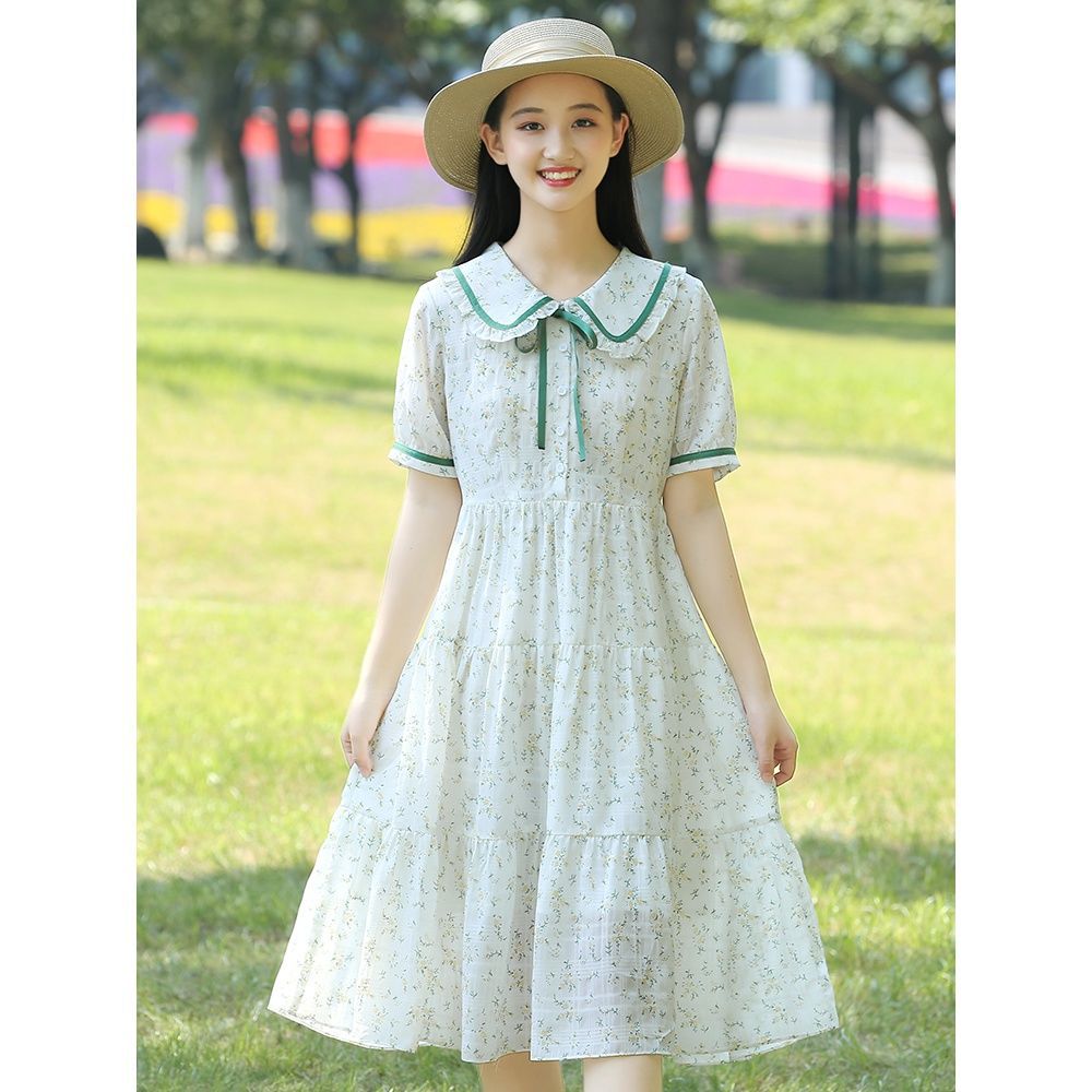 12岁胖女孩连衣裙少女大童夏季薄款2022新款洋气公主初中学生过膝