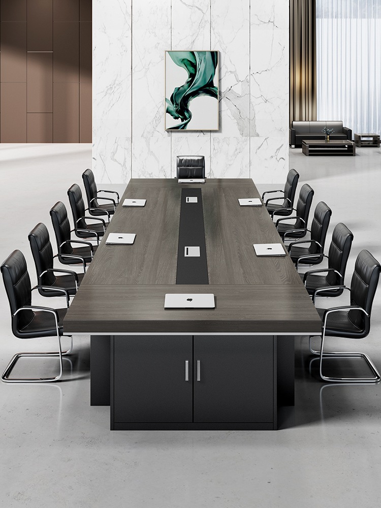 胶板会议桌简约大气办公室会议台商务大型会议桌办公加厚会议台