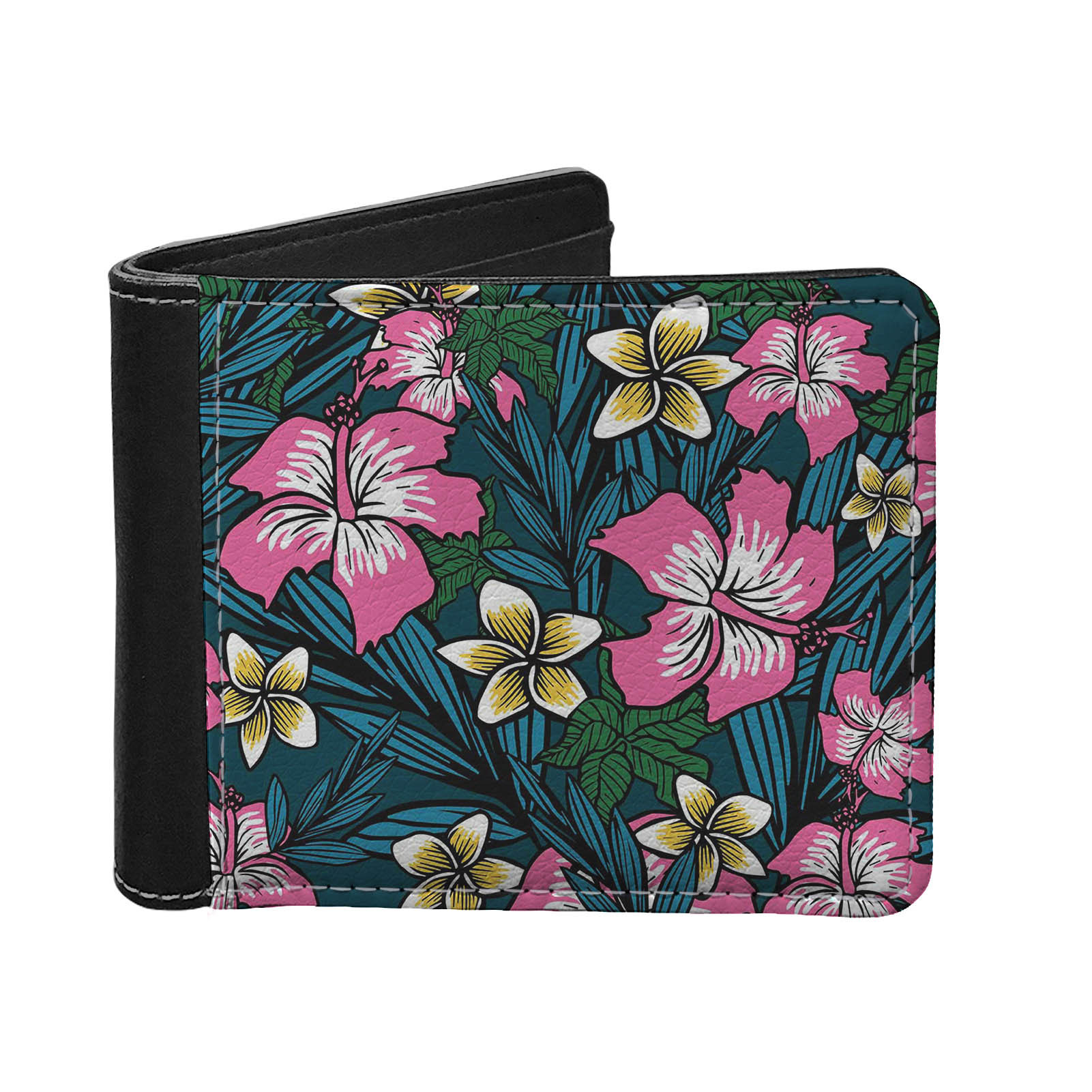 三叶草花男士钱包短款零钱包钱夹美金包男包图案logo批发独立站