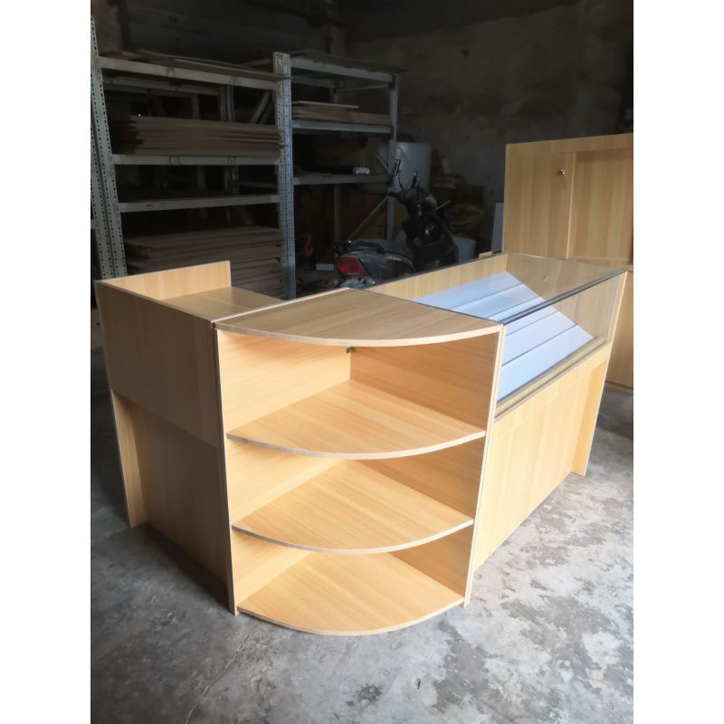 转角收银台烟柜多功能移动钢化玻璃展示柜小卖铺一体收银台带烟柜